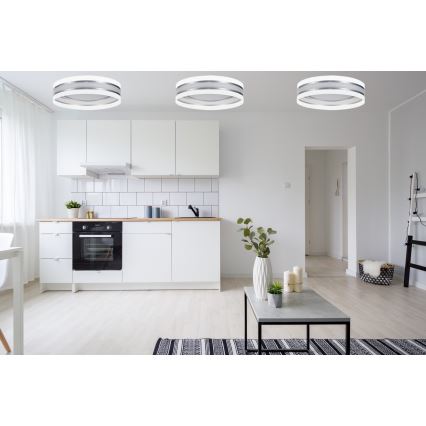 Светодиодный диммируемый потолочный светильник SMART CORAL LED/24W/230V белый/серебряный+ пульт ДУ