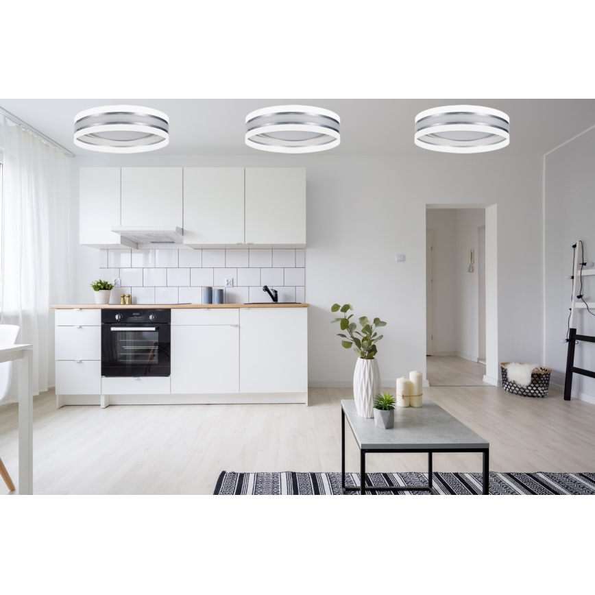 Светодиодный диммируемый потолочный светильник SMART CORAL LED/24W/230V белый/серебряный+ пульт ДУ