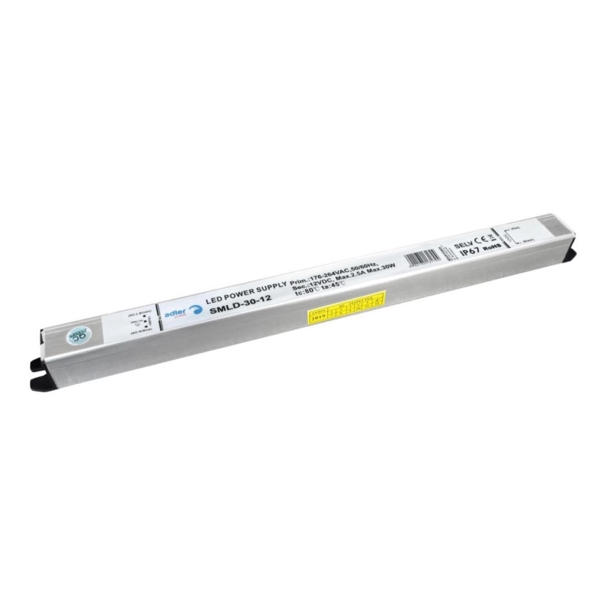 Светодиодный электрический трансформатор DRIVER 30W/230V/12V IP67