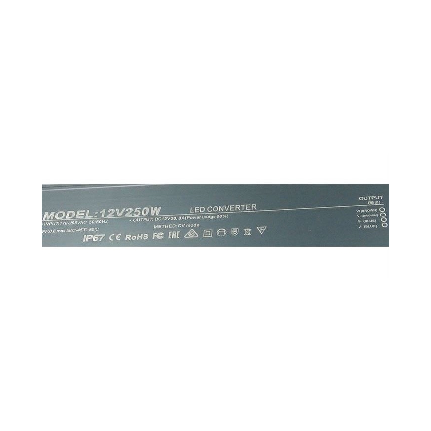 Светодиодный электронный трансформатор 250W/12V IP67