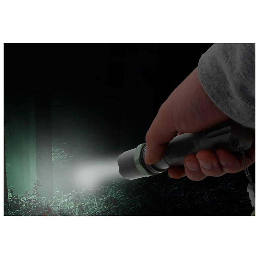 Светодиодный фонарь LED/3W/3xAAA IP44 черный