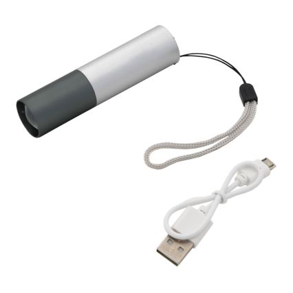 Светодиодный фонарь LED/400mAh белый/серый