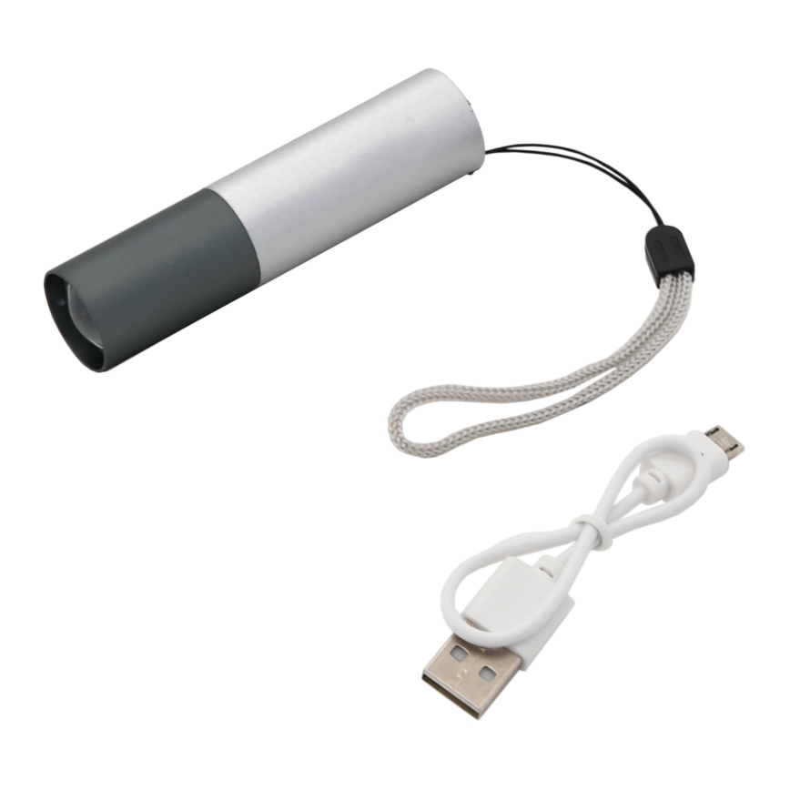 Светодиодный фонарь LED/400mAh белый/серый