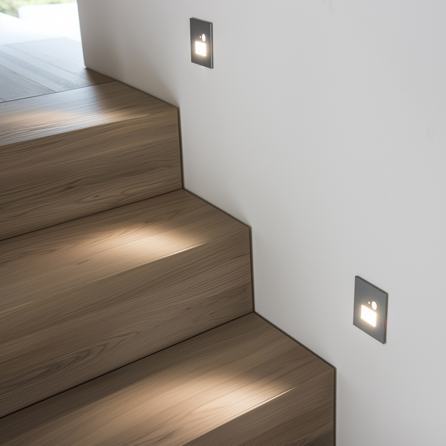 LED-светильник для лестницы с датчиком движения и сумерек LED/1,5 Вт/230 В 3000/4000/6500 К серебристый