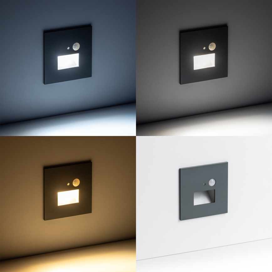 Светодиодный лестничный светильник с датчиком движения LED/1,5W/230V 3000K/4000K/6500K