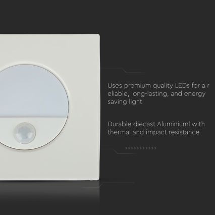 Светодиодный лестничный светильник с датчиком движения LED/3W/230V 4000K белый