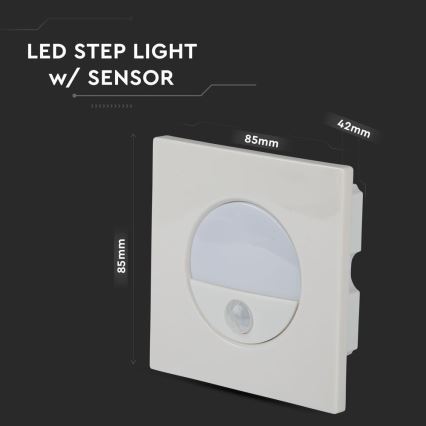 Светодиодный лестничный светильник с датчиком движения LED/3W/230V 4000K белый