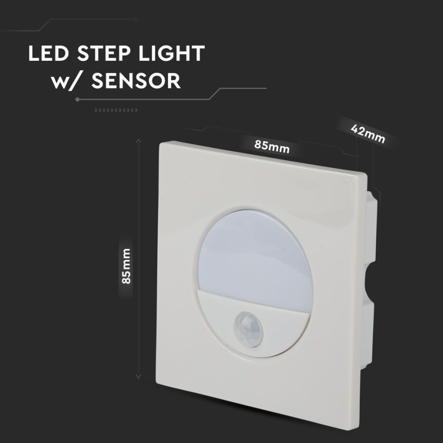 Светодиодный лестничный светильник с датчиком движения LED/3W/230V 4000K белый