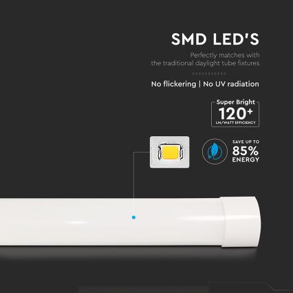 Светодиодный люминесцентный светильник LED/20W/230V 6500K 60 см белый