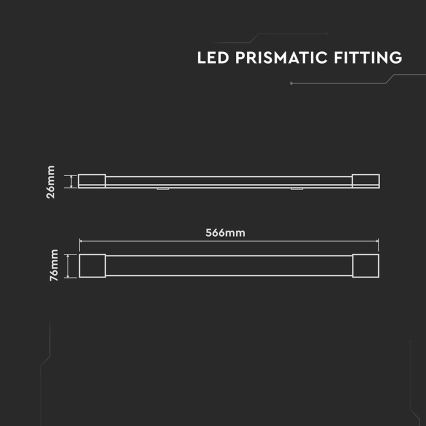 Светодиодный люминесцентный светильник LED/20W/230V 6500K 60 см белый