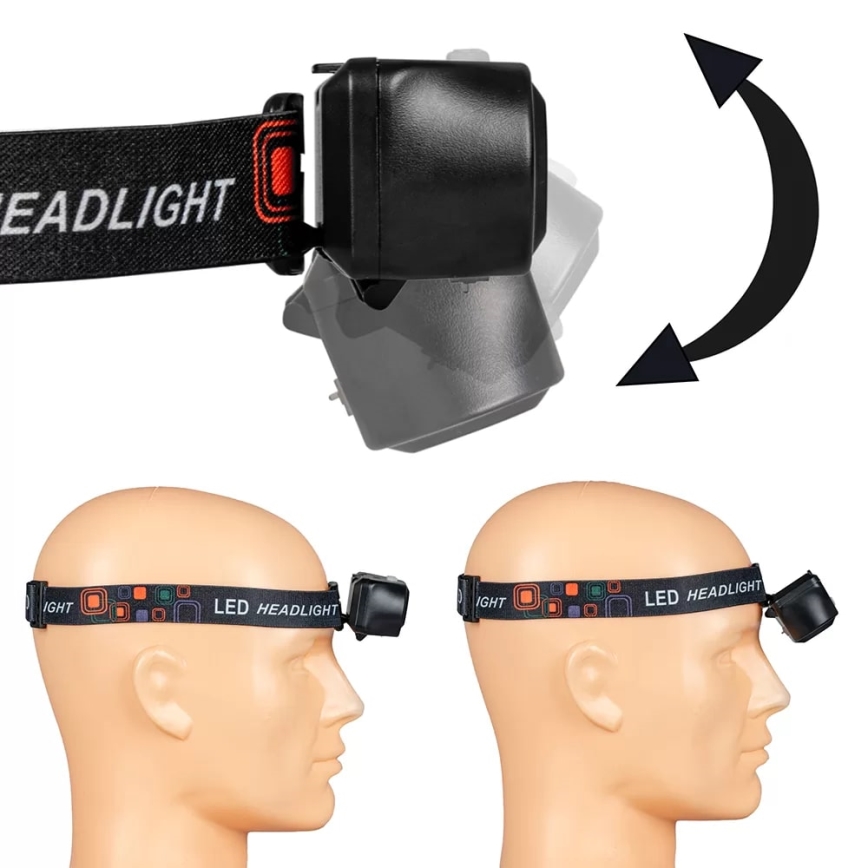 Светоди headlamp с регулируемой яркостью, аккумуляторная, 2xLED/5V, IP44, 210 лм, 2000 мАч