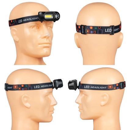 Светоди headlamp с регулируемой яркостью, аккумуляторная, 2xLED/5V, IP44, 210 лм, 2000 мАч