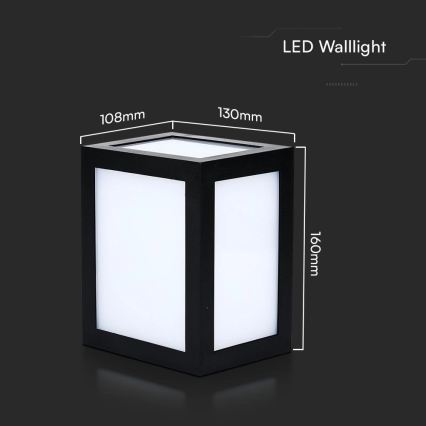 Светодиодный наружный настенный светильник LED/12W/230V 3000K IP65 черный