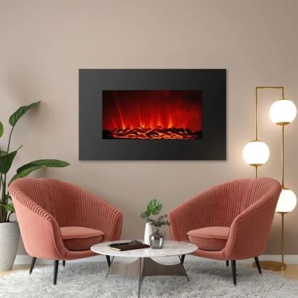 Светодиодный настенный электрический камин с подогревом LED/2000W/230V 56x88 см