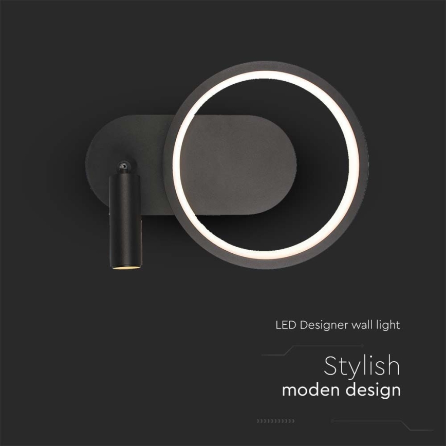 Светодиодный настенный светильник LED/14W/230V 3000K черный