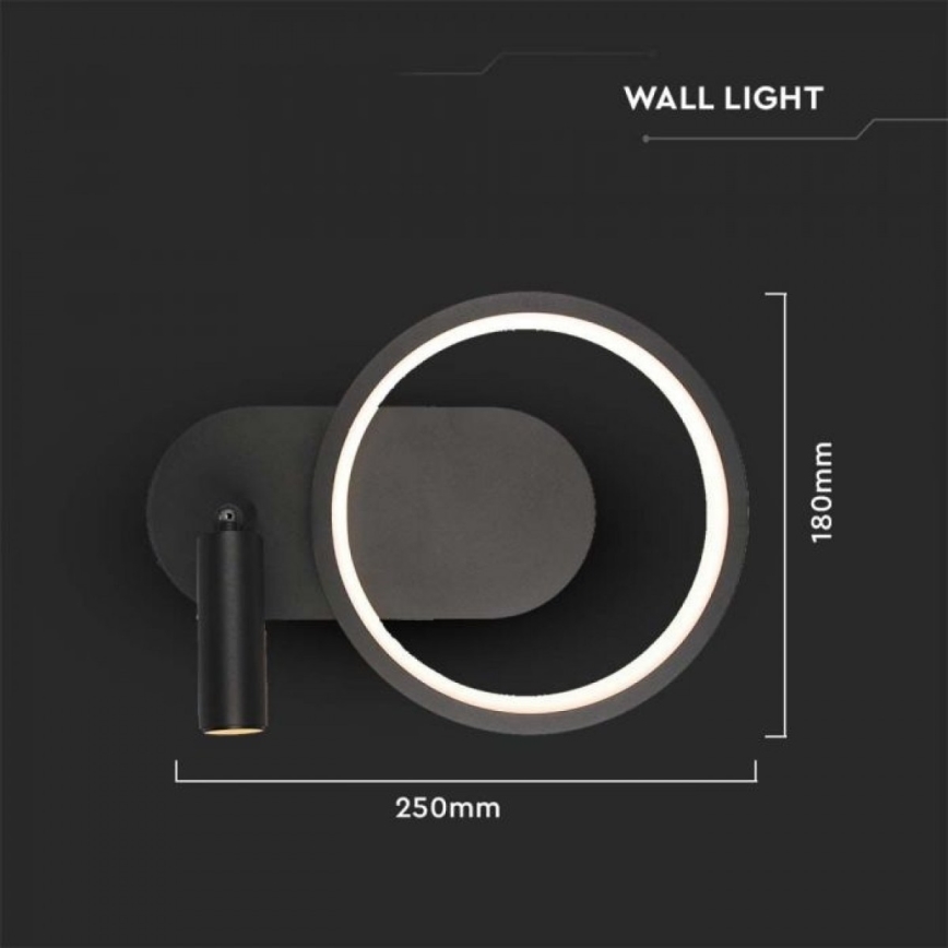 Светодиодный настенный светильник LED/14W/230V 4000K черный