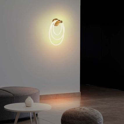 Светодиодный настенный светильник LED/37W/230V 3000K золотистый