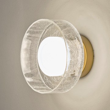 Светодиодный настенный светильник LED/8W/230V 3000K золотистый/прозрачный