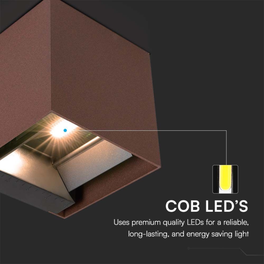 Светодиодный настенный светильник на солнечной батарее с датчиком LED/9W/3,7V IP65 3000K коричневый