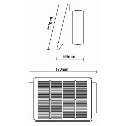 Светодиодный настенный светильник на солнечной батарее 4xLED/1,5W/3,7V 1500 mAh IP54 черный