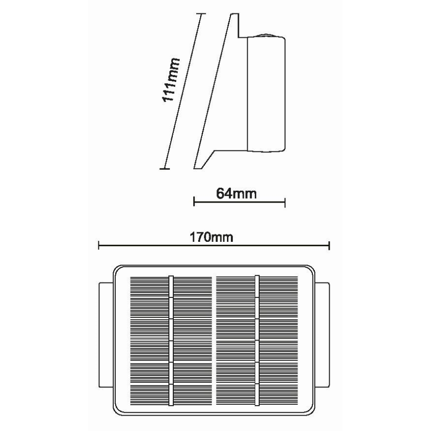 Светодиодный настенный светильник на солнечной батарее 4xLED/1,5W/3,7V 1500 mAh IP54 черный