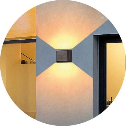 Светодиодный настенный светильник на солнечной батарее CUBUS 2xLED/1,5W/3,7V IP54
