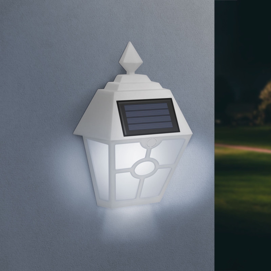 Светодиодный настенный светильник на солнечной батарее LED/1,2V 600mAh IP44 белый