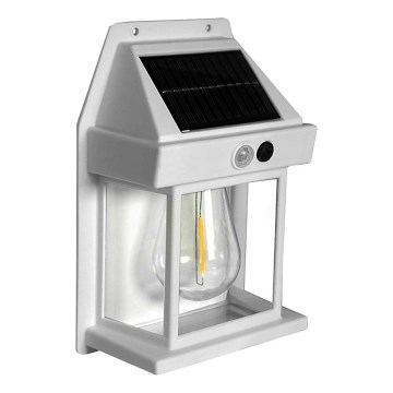 Светодиодный настенный светильник на солнечной батарее с датчиком LANTER LED/1W/3,7V 1200 mAh IP44 белый