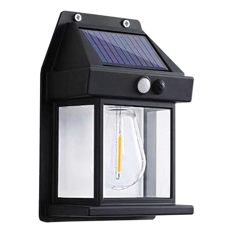 Светодиодный настенный светильник на солнечной батарее с датчиком LANTER LED/1W/3,7V 1200 mAh IP44 черный