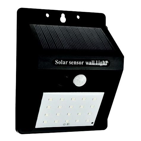 Светодиодный настенный светильник на солнечной батарее с датчиком LED/0,55W/3,7V 1200mAh 6500K IP65