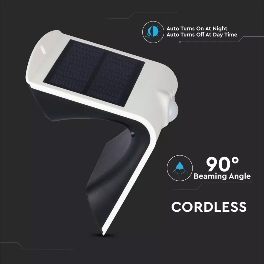 Светодиодный настенный светильник на солнечной батарее с датчиком LED/1,5W/3,7V IP65 1200 mAh