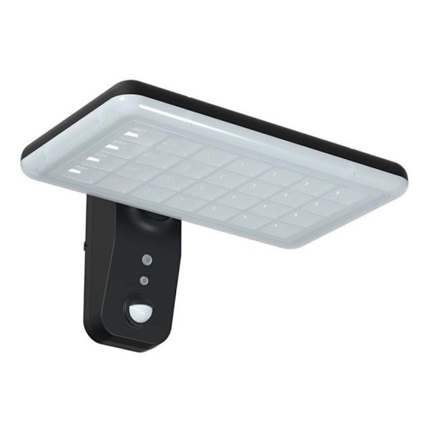 Светодиодный настенный светильник на солнечной батарее с датчиком LED/15W/3,2V 4000K/6000K IP65 черный