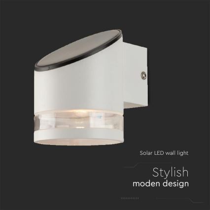 Светодиодный настенный светильник на солнечной батарее с датчиком LED/1W/3,7V IP54 3000K 1200 mAh белый