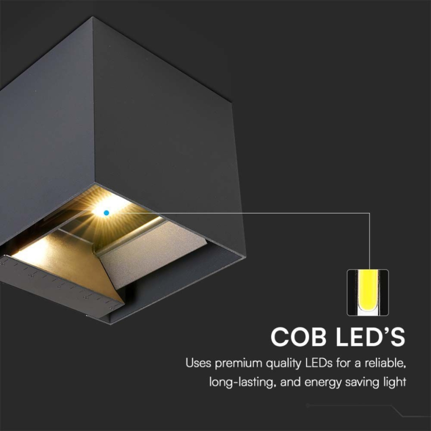 Светодиодный настенный светильник на солнечной батарее с датчиком LED/3W/3,7V IP65 4000K 2600 mAh черный