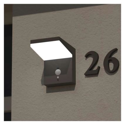 Светодиодный настенный светильник на солнечной батарее с датчиком LED/4,4W/3,7V 2200 mAh IP44