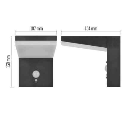 Светодиодный настенный светильник на солнечной батарее с датчиком LED/4,4W/3,7V 2200 mAh IP44