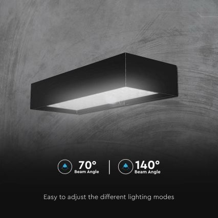 Светодиодный настенный светильник на солнечной батарее с датчиком LED/6W/3,7V IP65 4000K черный