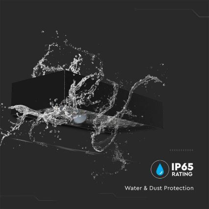 Светодиодный настенный светильник на солнечной батарее с датчиком LED/6W/3,7V IP65 4000K черный