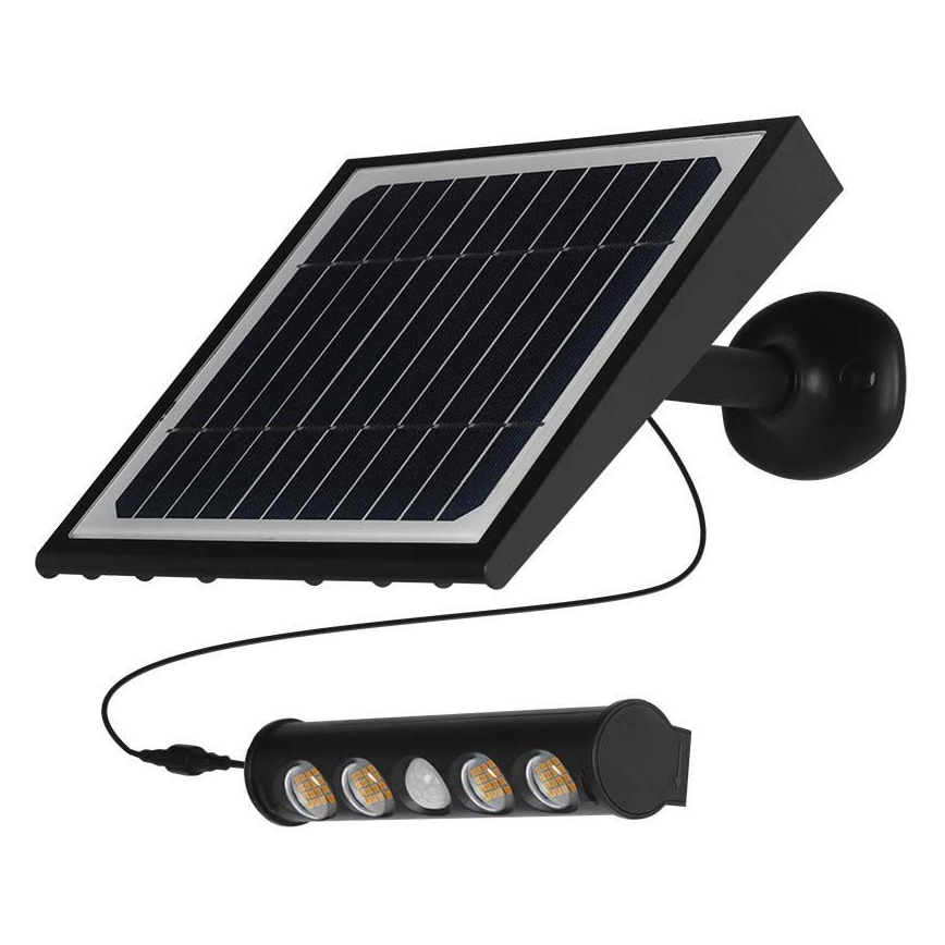 Светодиодный настенный светильник на солнечной батарее с датчиком LED/8W/3,7V IP65 6000K