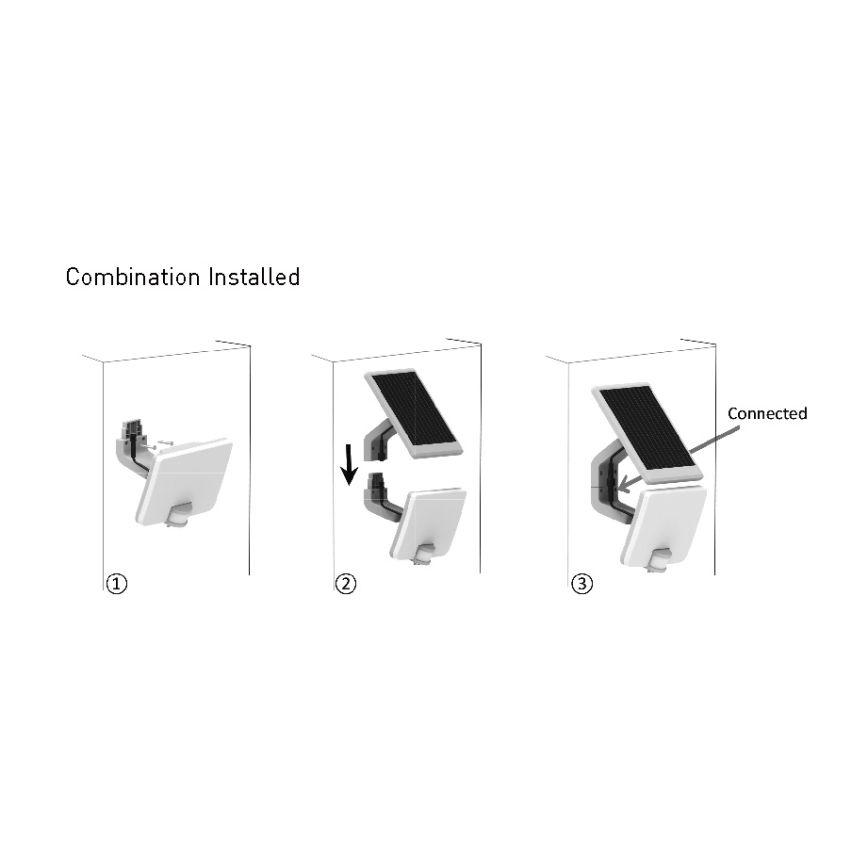 Светодиодный настенный светильник на солнечной батарее с датчиком LED/8W IP54