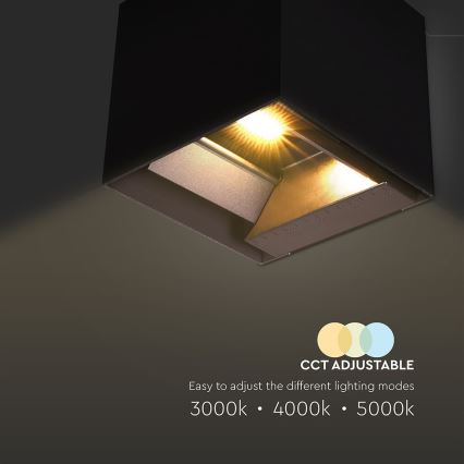 Светодиодный настенный светильник на солнечной батарее с датчиком LED/9W/3,7V 3000/4000/5000K 2600 mAh IP65 черный