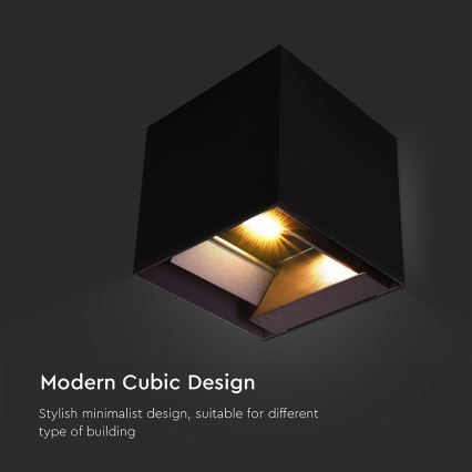 Светодиодный настенный светильник на солнечной батарее с датчиком LED/9W/3,7V 3000/4000/5000K 2600 mAh IP65 черный