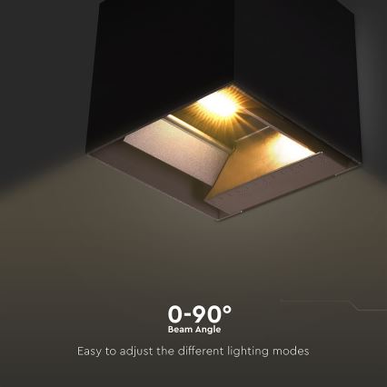 Светодиодный настенный светильник на солнечной батарее с датчиком LED/9W/3,7V 3000/4000/5000K 2600 mAh IP65 черный