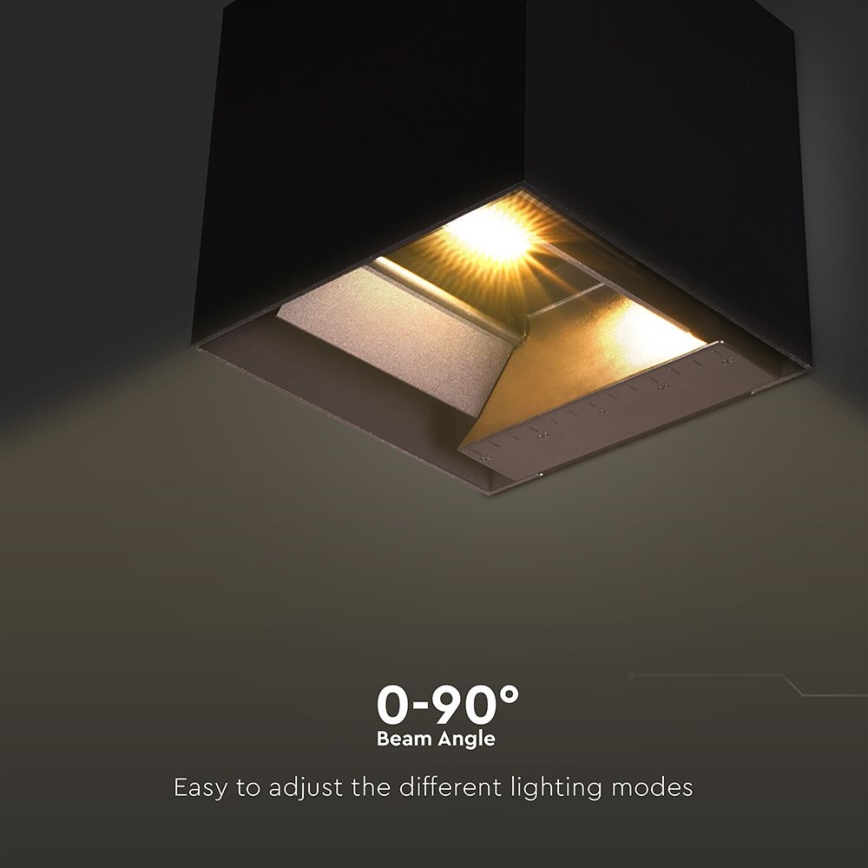 Светодиодный настенный светильник на солнечной батарее с датчиком LED/9W/3,7V 3000/4000/5000K 2600 mAh IP65 черный