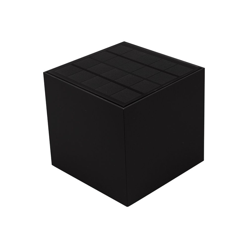 Светодиодный настенный светильник на солнечной батарее с датчиком LED/9W/3,7V 3000/4000/5000K 2600 mAh IP65 черный