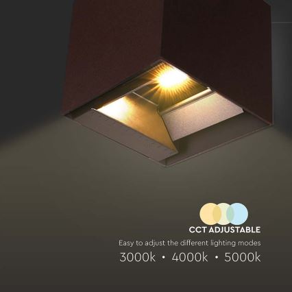 Светодиодный настенный светильник на солнечной батарее с датчиком LED/9W/3,7V 3000/4000/5000K 2600 mAh IP65 коричневый