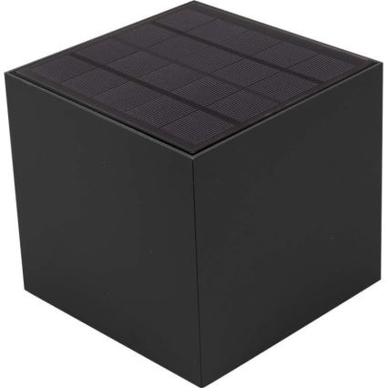 Светодиодный настенный светильник на солнечной батарее с датчиком LED/9W/3,7V IP65 3000K черный