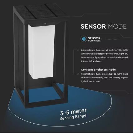 Светодиодный настенный светильник на солнечной батарее с датчиком SAMSUNG CHIP LED/2W/3,7V IP65