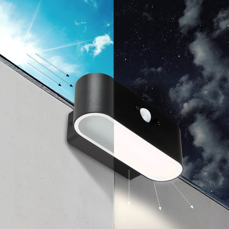 Светодиодный настенный светильник с датчиком на солнечной батарее SOLARIS2 LED/2,5W/3,7V 4000K IP44