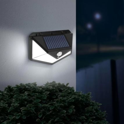 Светодиодный настенный светильник с датчиком на солнечной батарее LED/5W/5,5V IP65